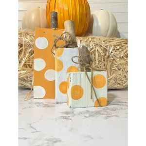 Set of Three Upcycled Small Pumpkins